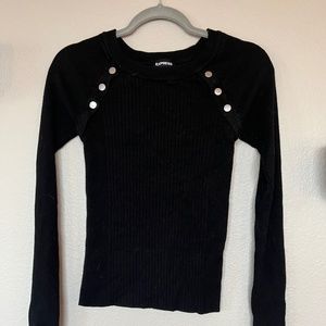 Express Black Ribbed Sweater (M)